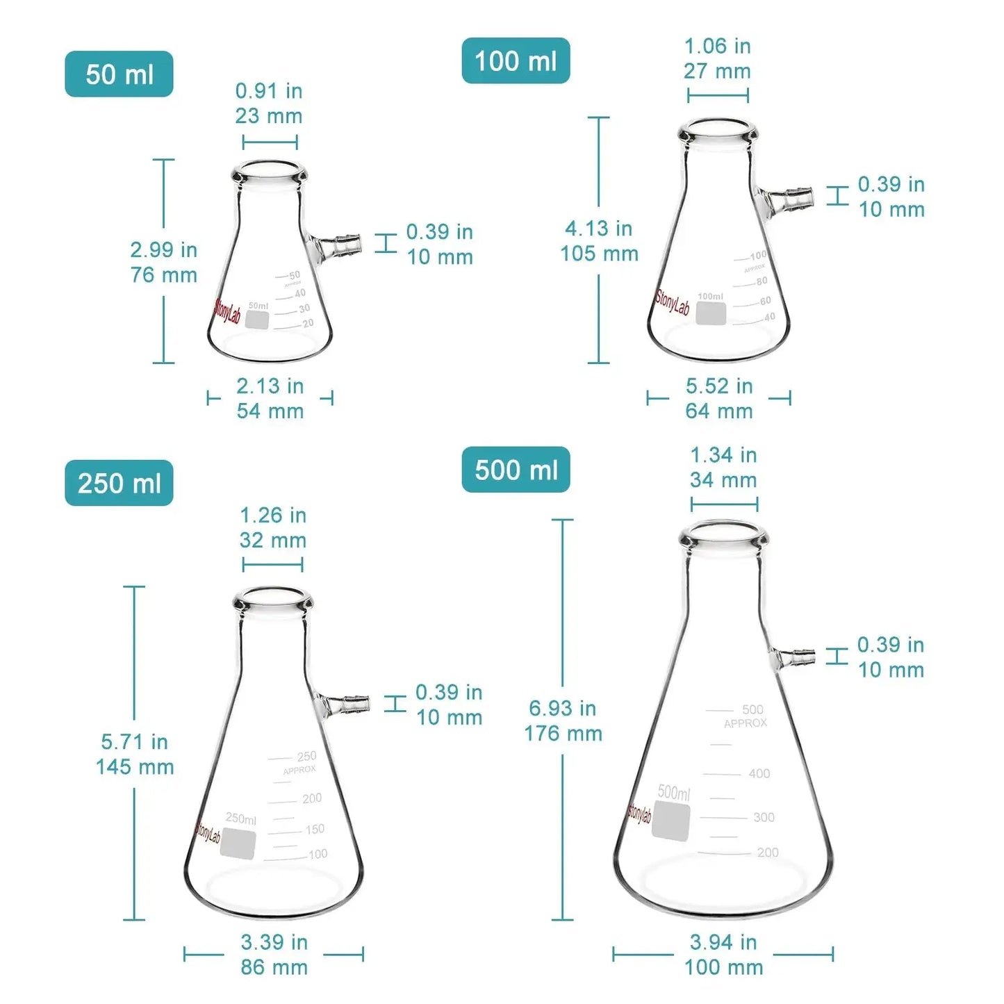 Filtering Flask, Bolt Neck with Tubulation, 50-5000 ml Flasks-Filtering