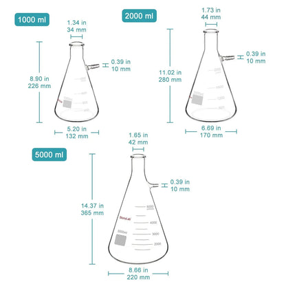 Filtering Flask, Bolt Neck with Tubulation, 50-5000 ml Flasks-Filtering