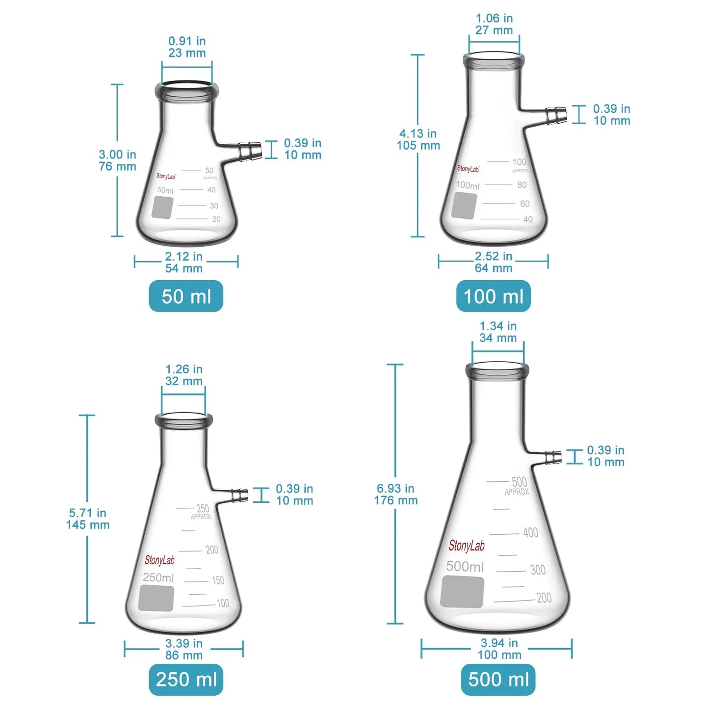 Filtering Flask, Bolt Neck with Tubulation, 50-5000 ml Flasks-Filtering