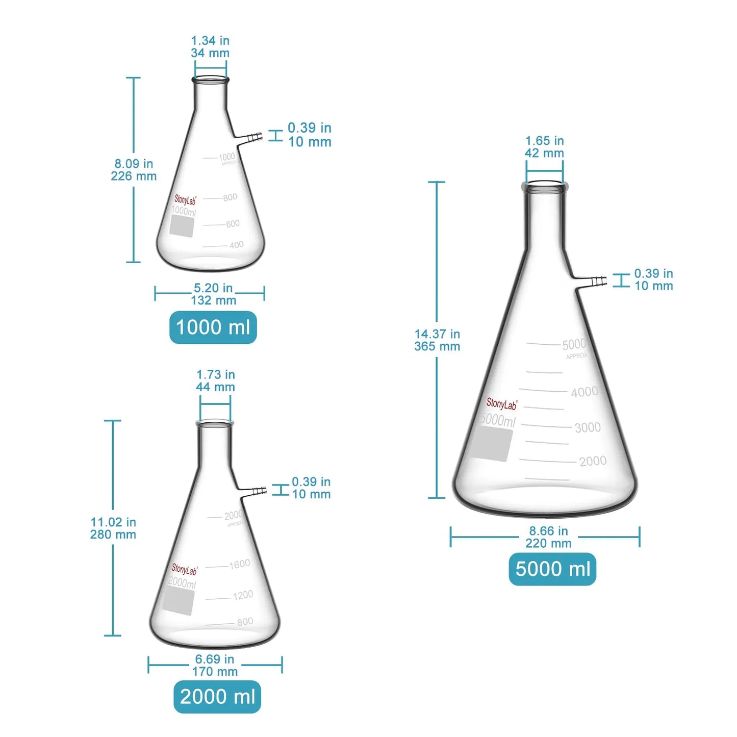 Filtering Flask, Bolt Neck with Tubulation, 50-5000 ml Flasks-Filtering