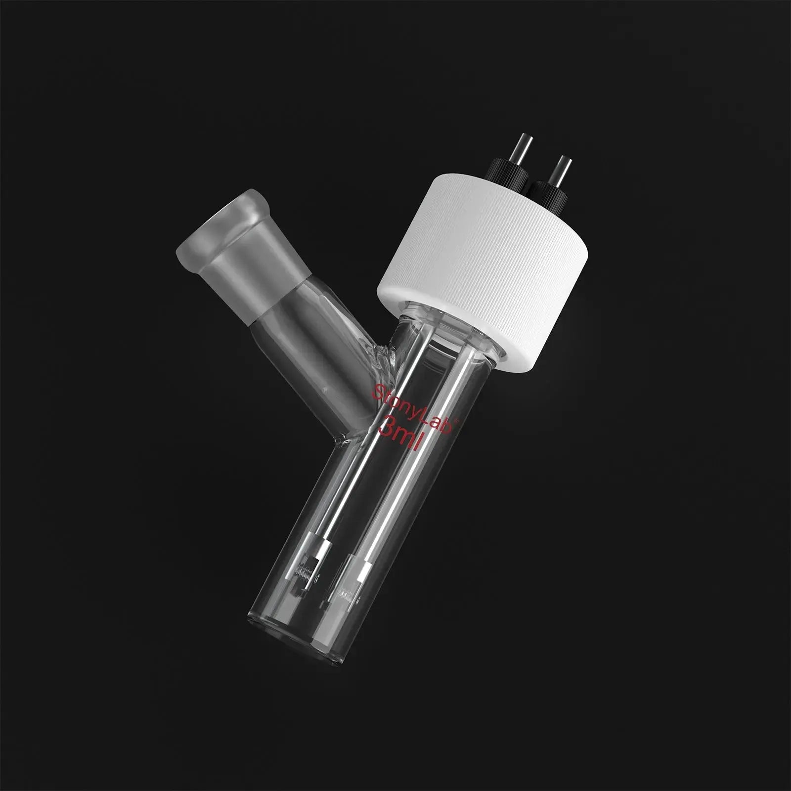 Alternative angle showing underlying build quality of StonyLab Flat-Bottom Sealed Tubular Electrolytic Cell with 14