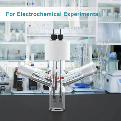 Flat-Bottom Sealed Tubular Electrolytic Cell, with two 14/20 Side Joints, 3-10 ml Electrolyzer-Single Chamber