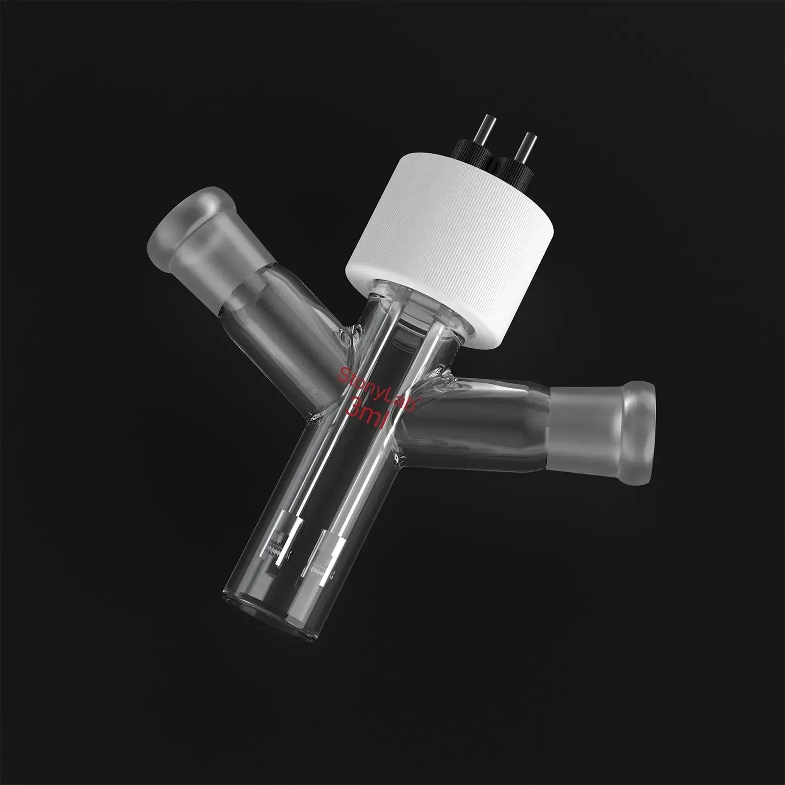 Comprehensive product view and setup components for StonyLab Flat-Bottom Sealed Tubular Electrolytic Cell with Dual 14