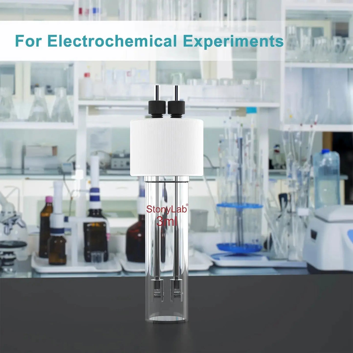 Flat-Bottom Sealed Tubular Electrolytic Cell, 3-10 ml Electrolyzer-Single Chamber