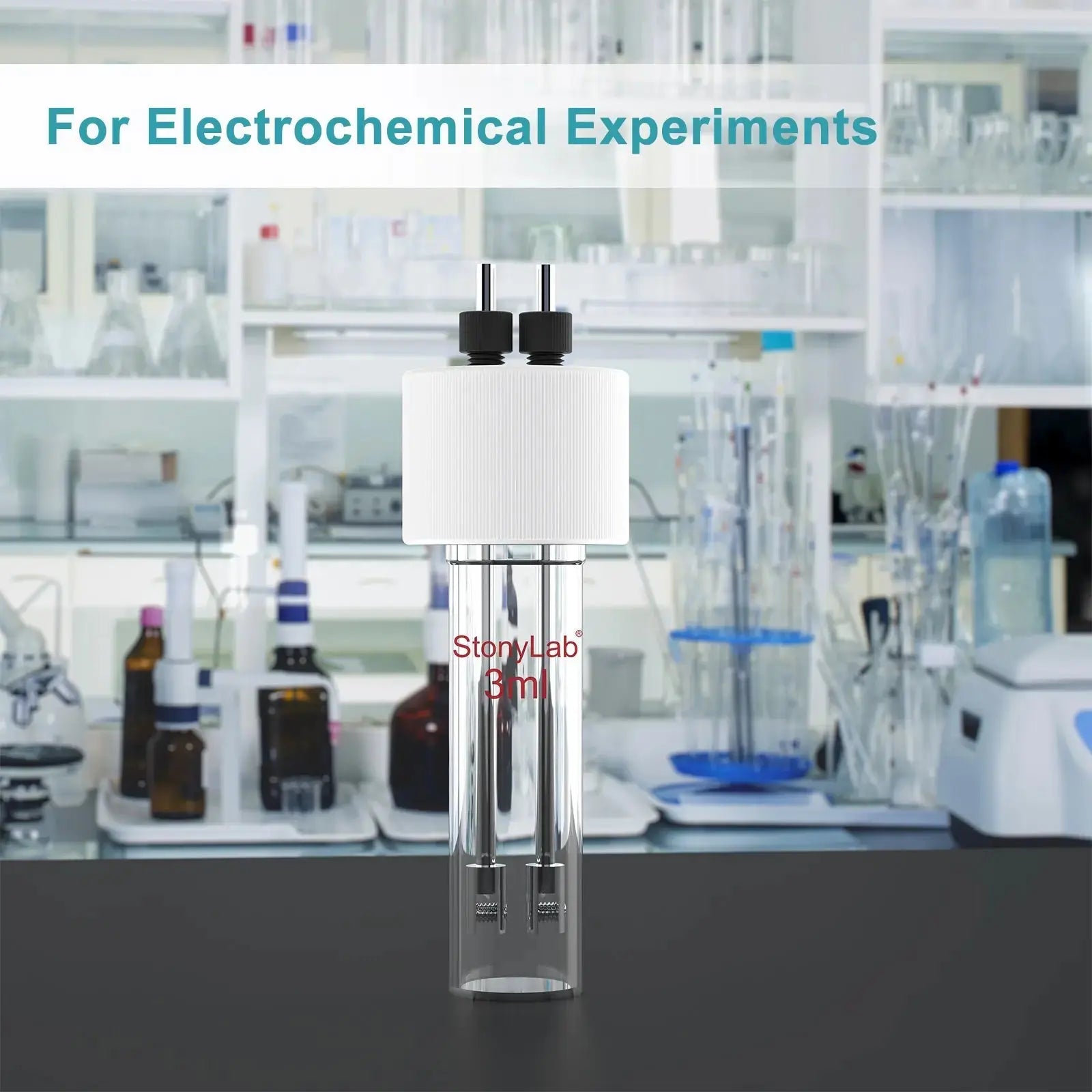 Comprehensive product view and setup components for StonyLab Flat-Bottom Sealed Tubular Electrolytic Cell