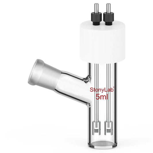 Flat-Bottom Sealed Tubular Electrolytic Cell, with 14/20 Side Joint, 3-10 ml Electrolyzer-Single Chamber