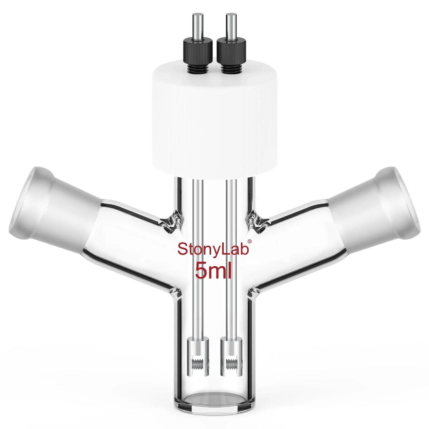 Flat-Bottom Sealed Tubular Electrolytic Cell, with two 14/20 Side Joints, 3-10 ml Electrolyzer-Single Chamber