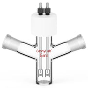 StonyLab Flat-Bottom Sealed Tubular Electrolytic Cell with Dual 14 for professional laboratory applications