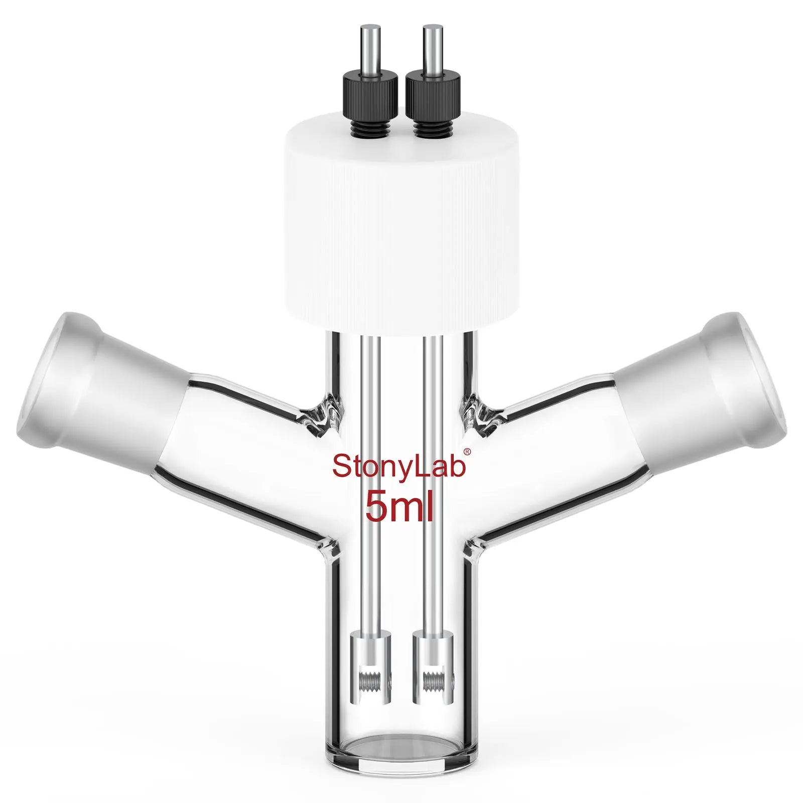 StonyLab Flat-Bottom Sealed Tubular Electrolytic Cell with Dual 14 for professional laboratory applications