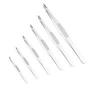 Side view and dimensional layout of the durable StonyLab Flat Tip Tweezers Set