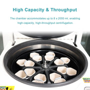 Floor-standing refrigerated centrifuge, 8000 rpm, 14551 × g, 8 × 2000 ml capacity for high-volume laboratory sample separation StonyLab