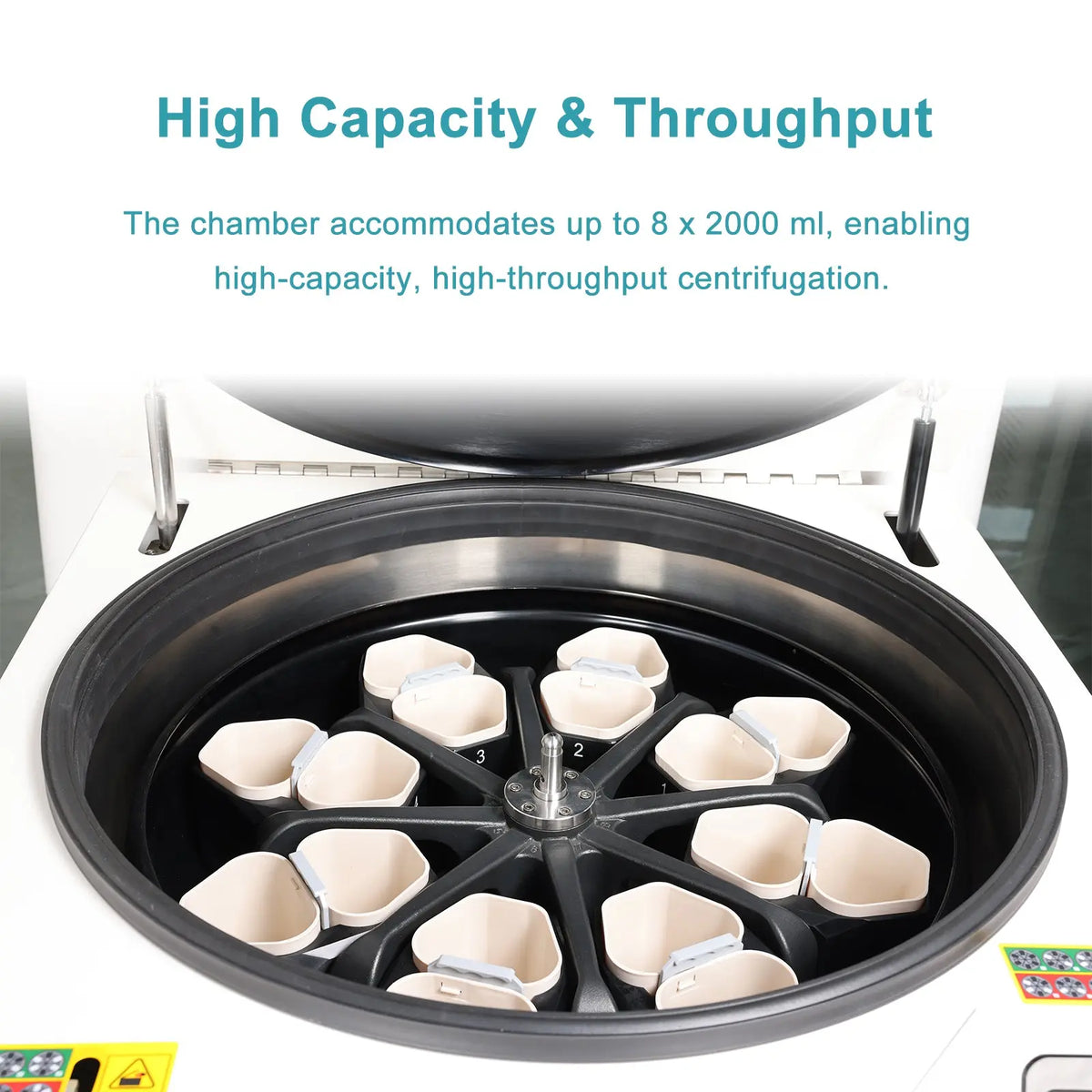 Floor-standing refrigerated centrifuge, 8000 rpm, 14551 × g, 8 × 2000 ml capacity for high-volume laboratory sample separation StonyLab