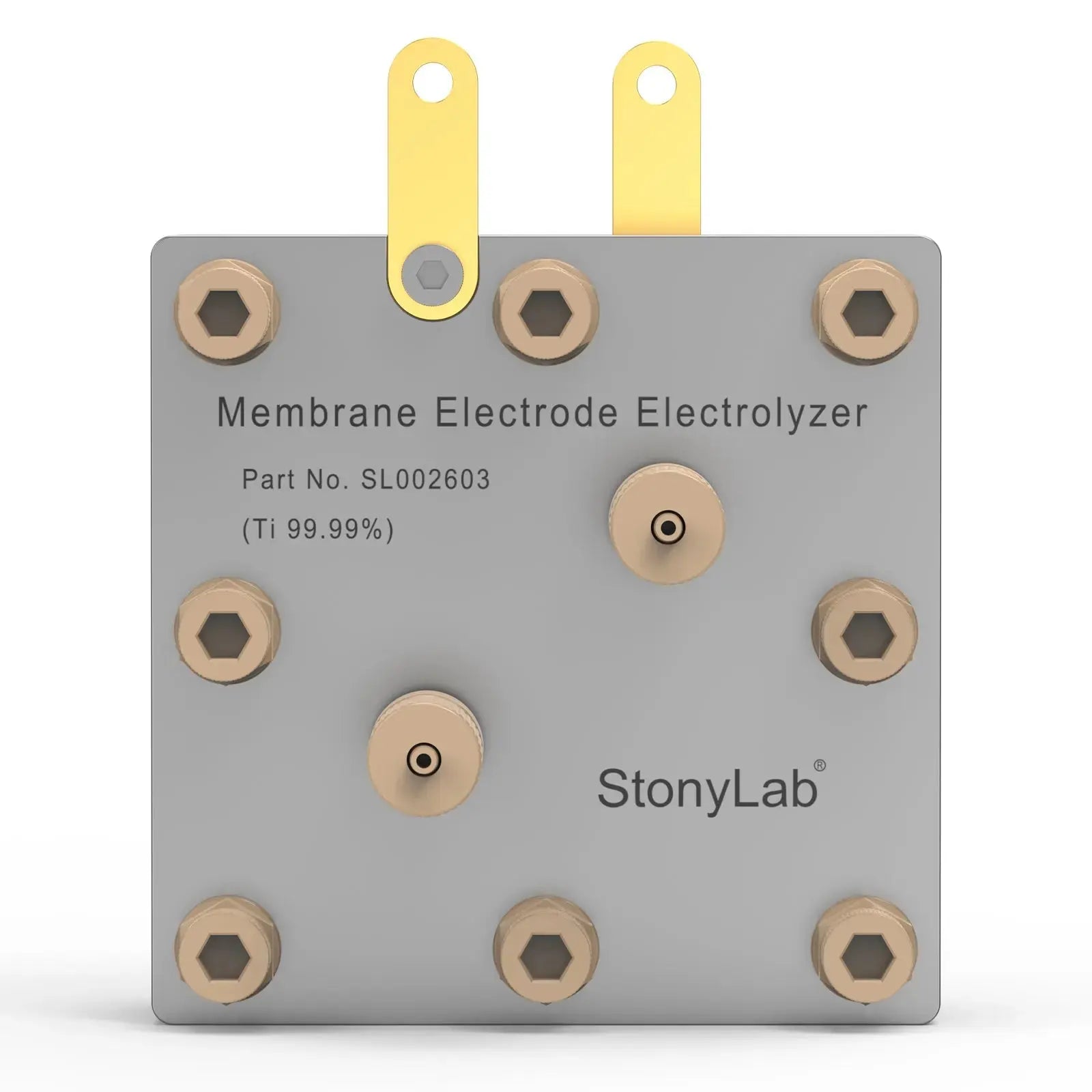 Side view and dimensional layout of the durable StonyLab Flow Electrochemical Cell