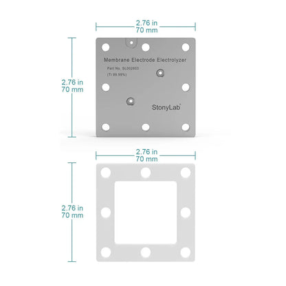 Flow Electrochemical Cell, MEA Membrane, 99.99% Purity Titanium Bipolar Plates and Reaction Area of 5 cm² Electrolyzer-MEA