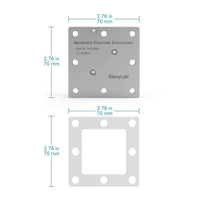 Flow Electrochemical Cell, MEA Membrane, 99.99% Purity Titanium Bipolar Plates and Reaction Area of 5 cm² Electrolyzer-MEA
