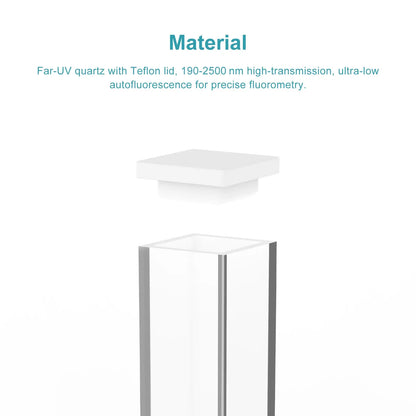 Fluorescence Quartz Cuvette, 3.5 ml, 10 mm Path Length, Four-Sided, with PTFE Cap Quartz Cuvette-Fluorescence