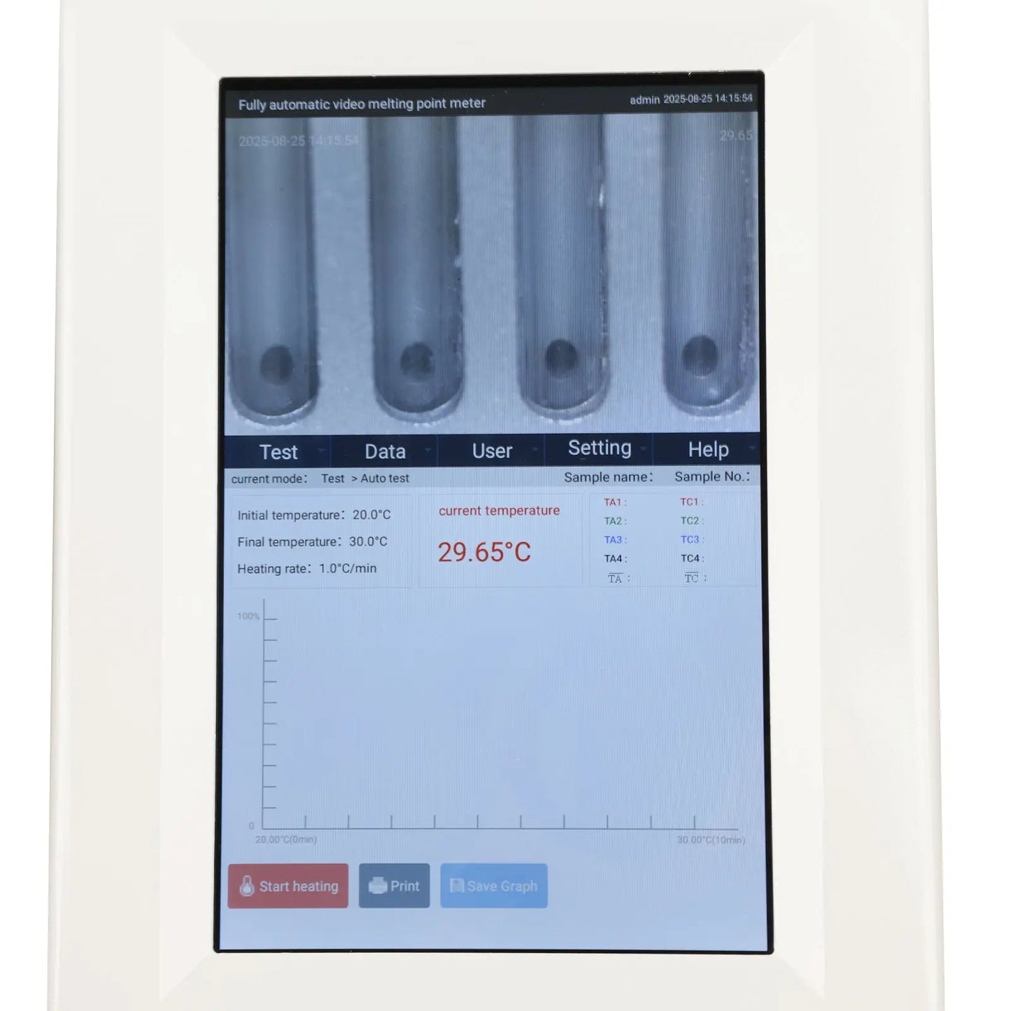 Full-Automatic Melting Point Meter, RT-420°C, 4 Samples per Run, Automatic Testing Melting Point Apparatus