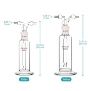 Close-up view showing the precise design and material of StonyLab Gas Washing Bottle with Vent Hole