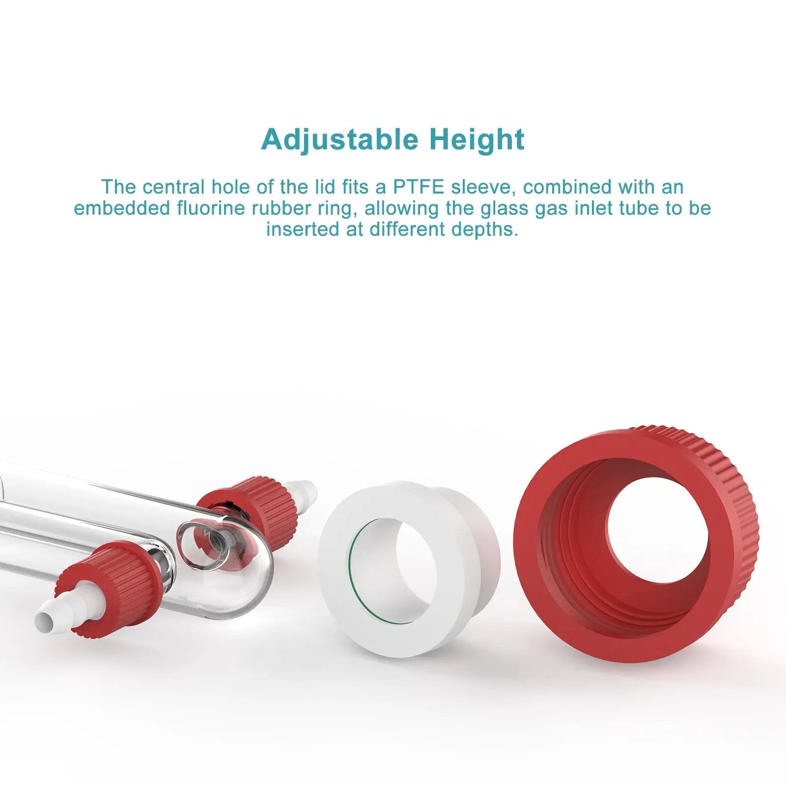 Alternative angle showing underlying build quality of StonyLab Gas Washing Bottle with Straight Dispersion Tube