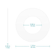 Side view and dimensional layout of the durable StonyLab Gasket Silicone Seals with 15 mm ID and 30 mm OD for Electrochemical Cell