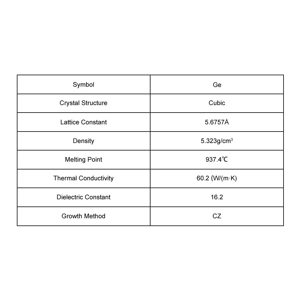 Ge Single Crystal Substrate Ge