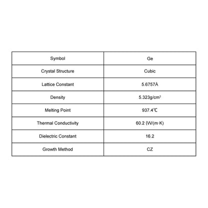 Ge Single Crystal Substrate Ge