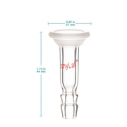 Close-up view showing the precise design and material of StonyLab #15 O-Ring joint to 10 mm Serrated Hose Connection Adapter