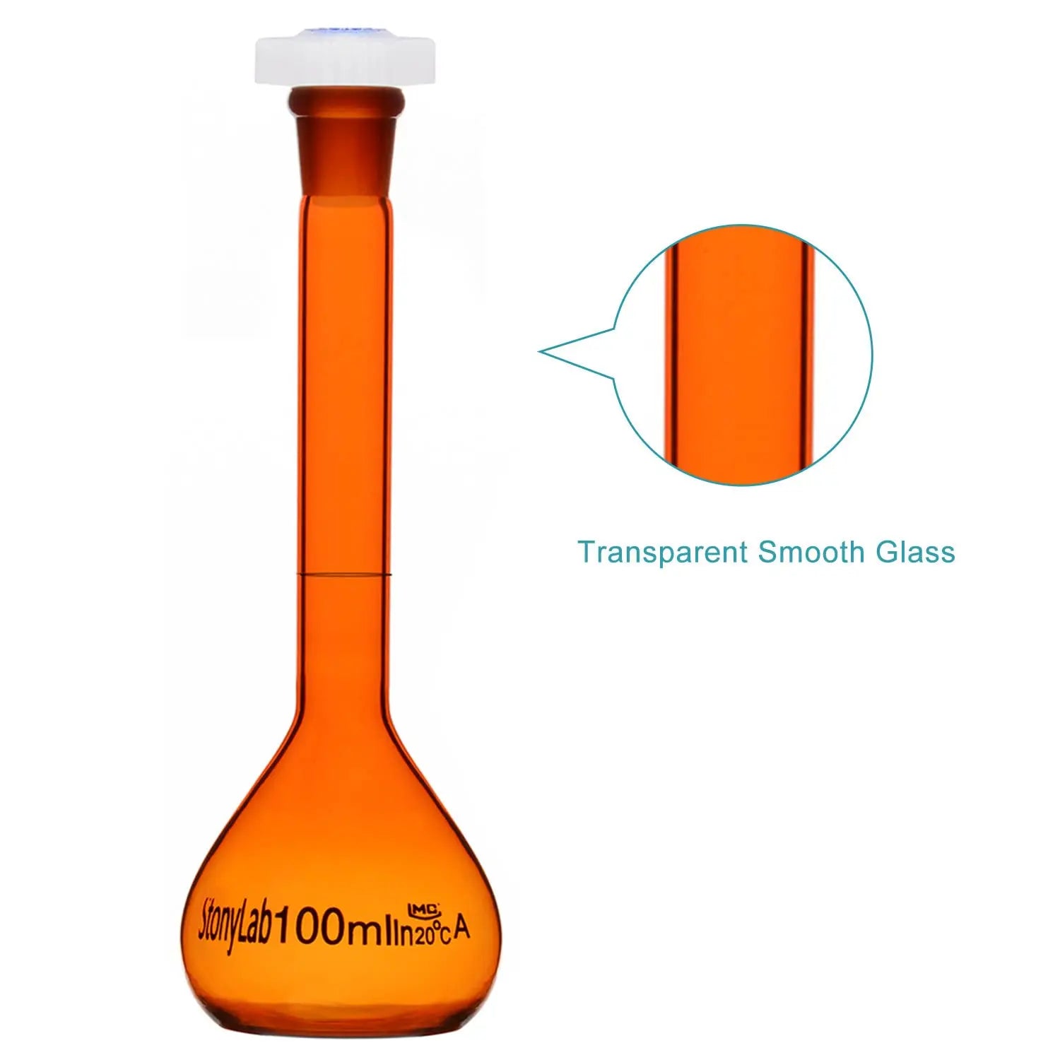 Detailed structural assembly component for StonyLab Amber Volumetric Flask