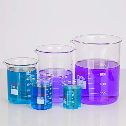 Glass Beaker Set, 5 Pack Beakers