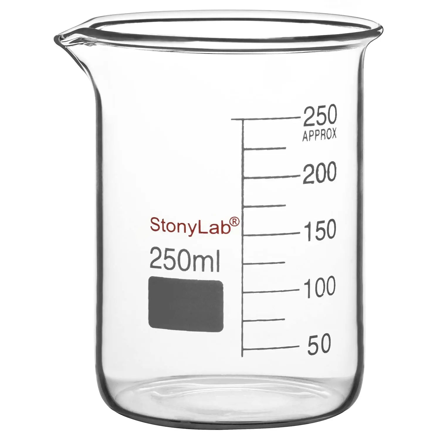 Glass Beaker, 50-3000 ml - StonyLab Beakers 250-ml