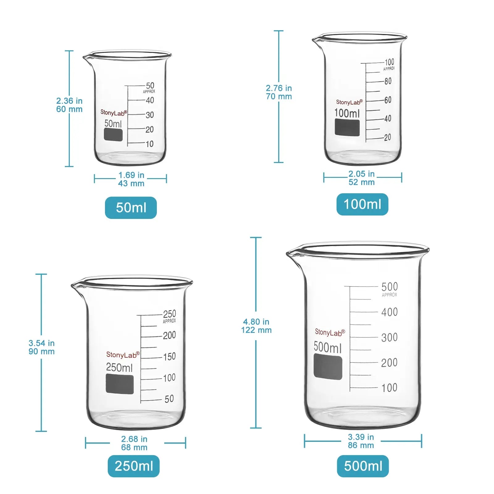 Glass Beaker, 50-5000 ml Beaker-Glass