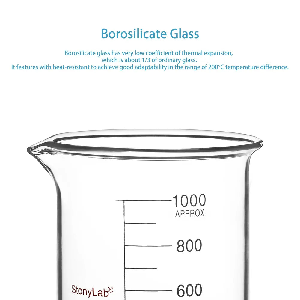 StonyLab Glass Beaker heavy duty chemical processing configuration