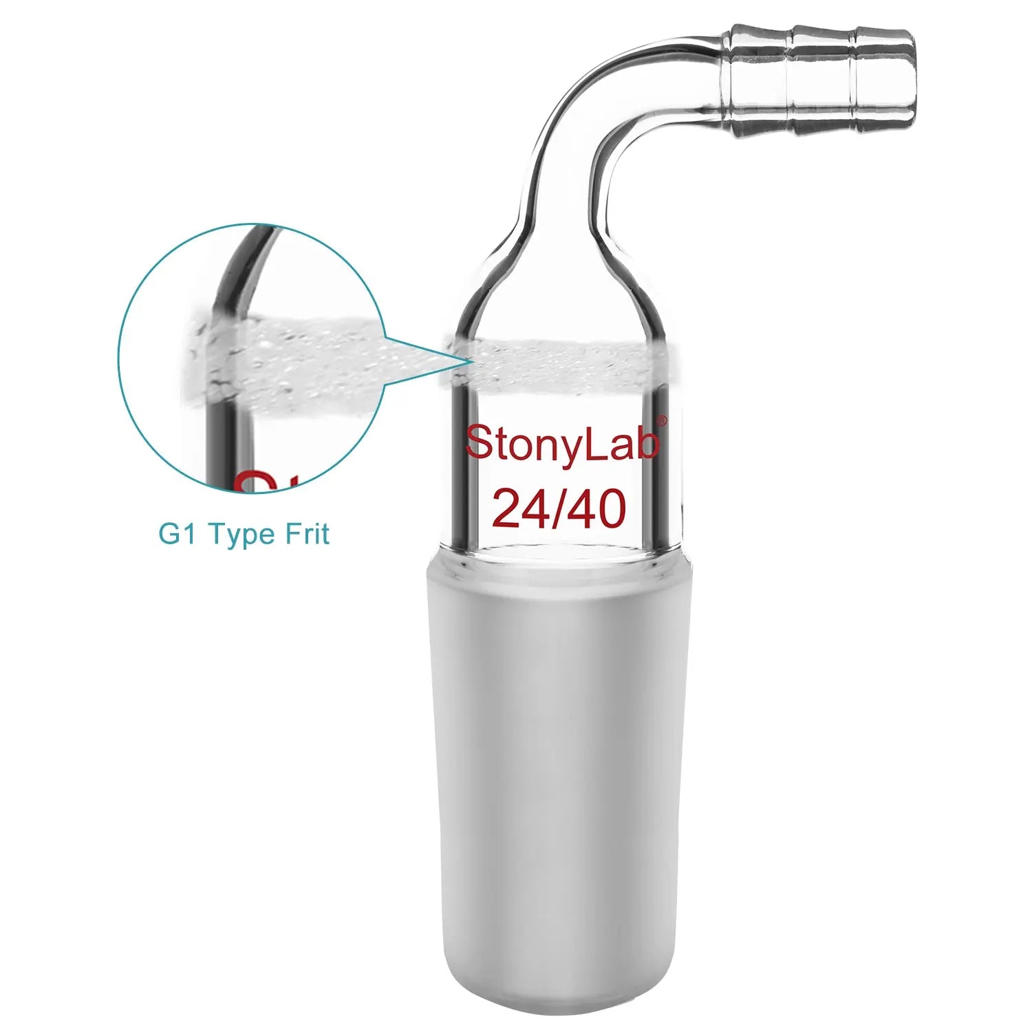 StonyLab Glass Bent Vacuum Adapter G1 Frit Multi-Joint