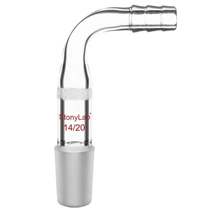 Glass Bent Vacuum Adapter with G1 Type Frit Adapters-Inlets/Thermometer 14-20-Joint