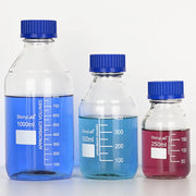 Comprehensive product view and setup components for StonyLab Media Storage Bottles with GL45 Blue Screw Cap