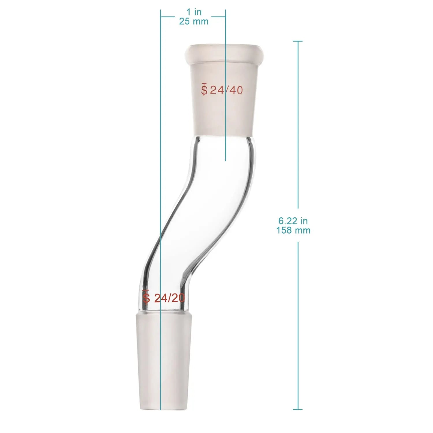 Glass Connecting Adapter, Borosilicate Glass Offset Adapter - StonyLab