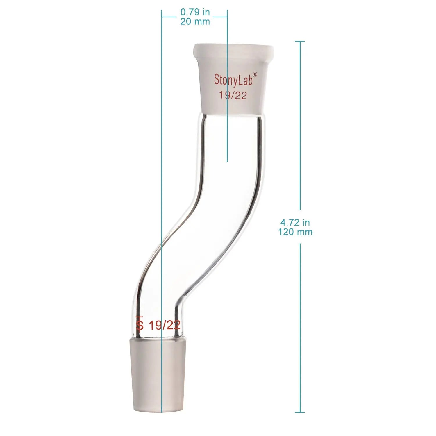 Glass Connecting Adapter, Borosilicate Glass Offset Adapter - StonyLab