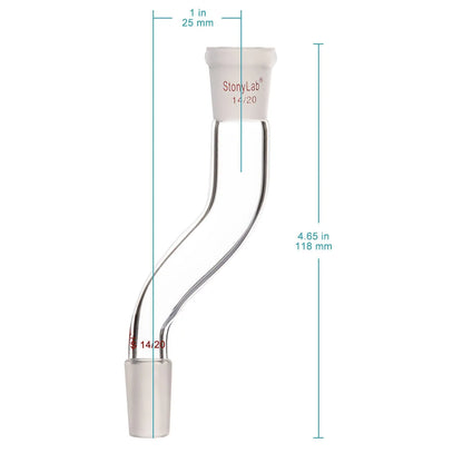 Glass Connecting Adapter, Offset Adapter with Standard Joints - StonyLab Adapters - Connecting 14-20