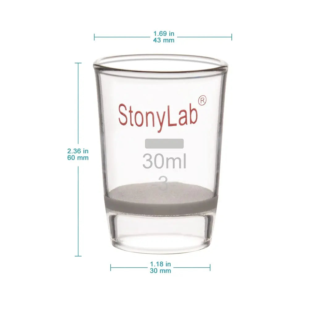 Close-up view showing the precise design and material of StonyLab Glass Crucible Gooch Filter Crucible with Fritted Disc