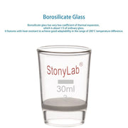 Side view and dimensional layout of the durable StonyLab Glass Crucible Gooch Filter Crucible with Fritted Disc
