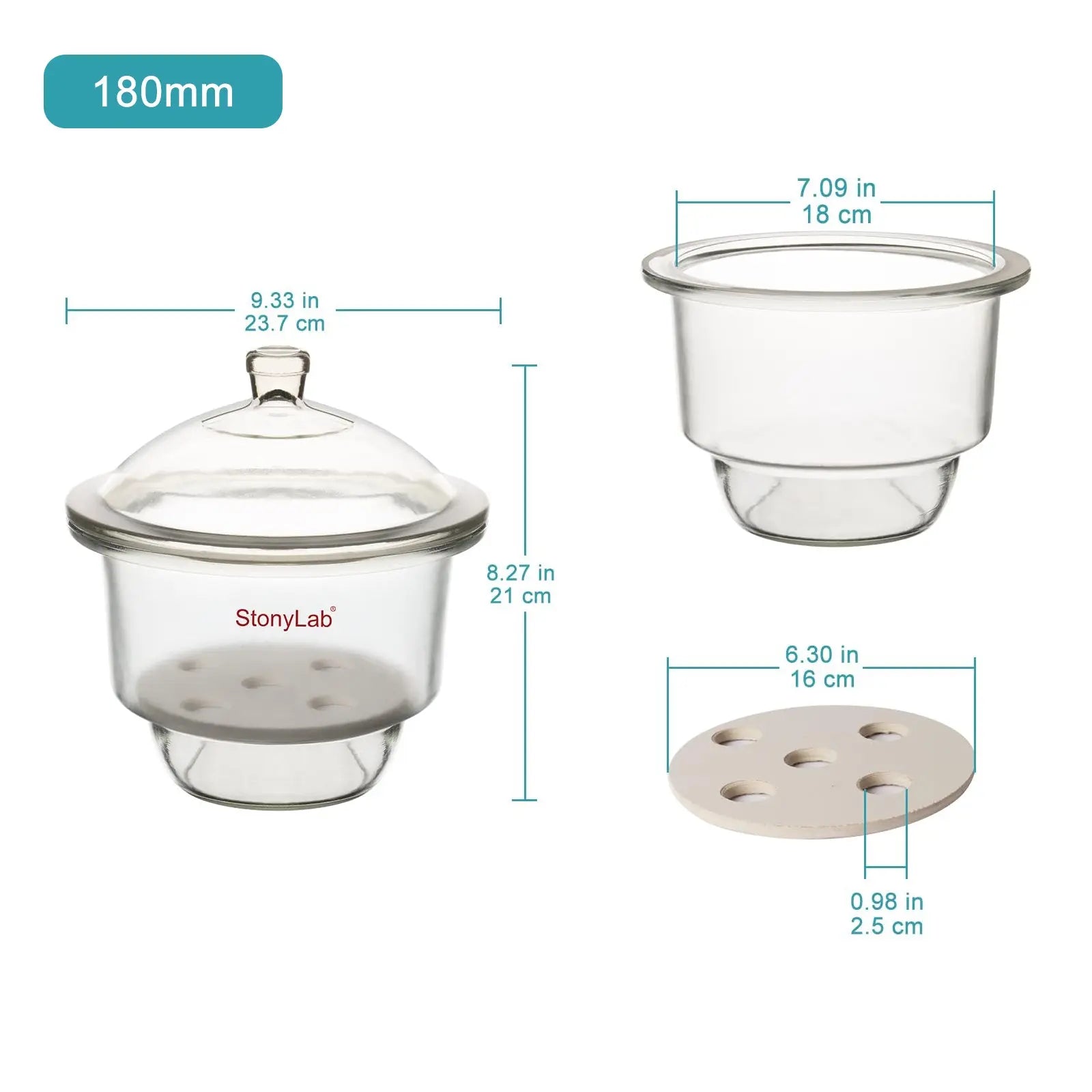 StonyLab Glass Desiccator heavy duty chemical processing configuration
