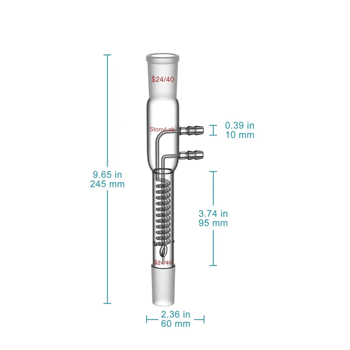 Glass Dimroth Coil Reflux Condenser 