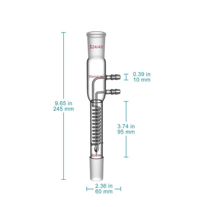 Glass Dimroth Coil Reflux Condenser 