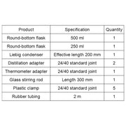 Side view and dimensional layout of the durable StonyLab Distillation Kit