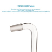Side view and dimensional layout of the durable StonyLab Glass Distilling Adapter with 75 Degree and 105 Degree Bent