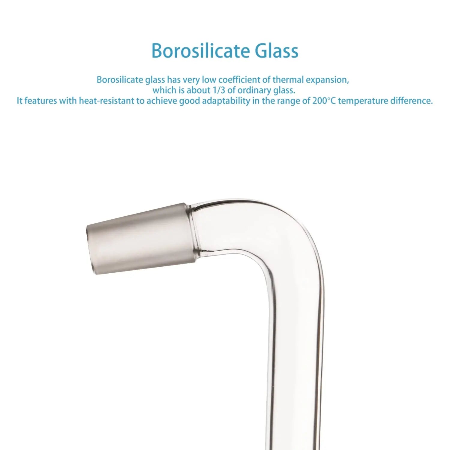 Side view and dimensional layout of the durable StonyLab Glass Distilling Adapter with 75 Degree and 105 Degree Bent