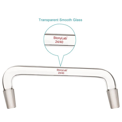 Glass Distilling Adapter with 75 Degree and 105 Degree Bent Adapters - Distilling