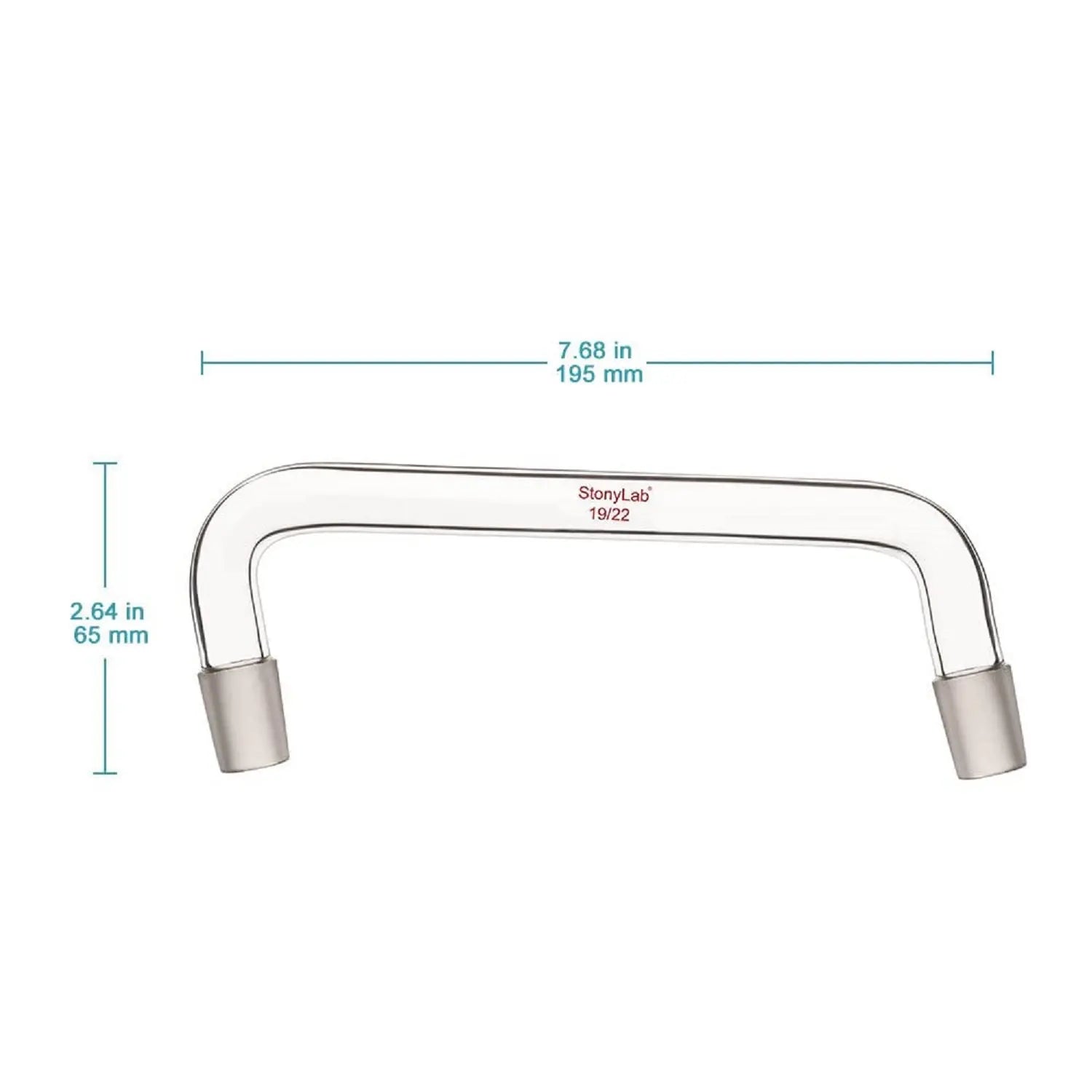 Glass Distilling Adapter with 75 Degree and 105 Degree Bent Adapters - Distilling