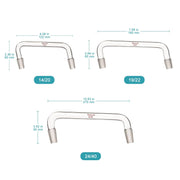 Close-up view showing the precise design and material of StonyLab Glass Distilling Adapter with 75 Degree and 105 Degree Bent