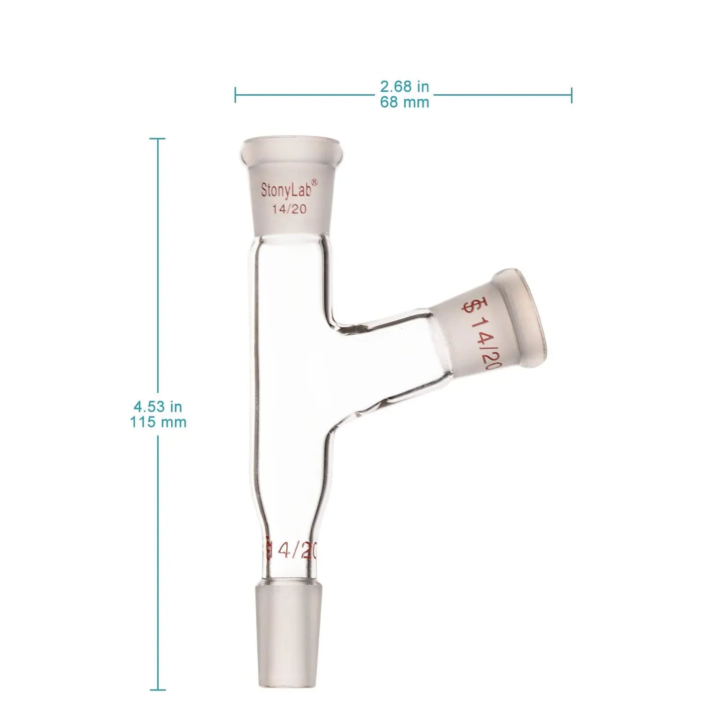 Glass Distilling Adapter, 105 Angle - StonyLab Adapters - Connecting 